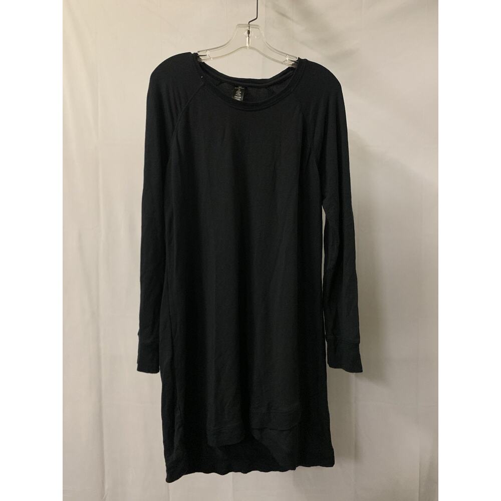 Active Life Black Knit Pullover Long Sleeve Long Tunic Dress Large